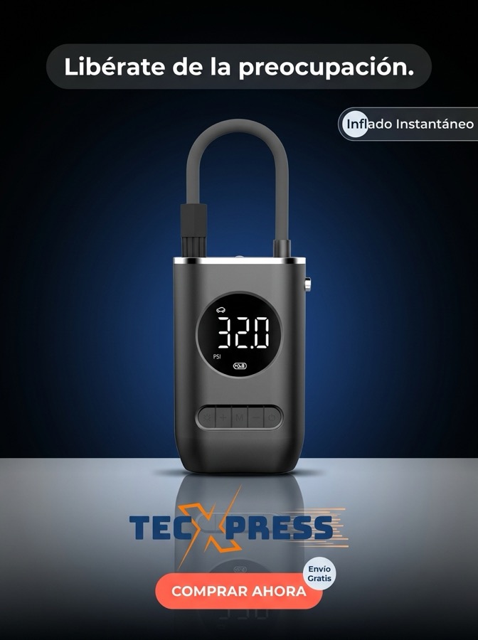 Compresor de aire electrónico multifuncional portátil Tecxpress